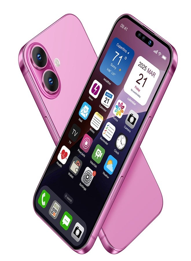 Mearar Dummy Fake Phone Model, Looks Like The Real Phone Compatible with Phone 16, for Cell Phone Store Display or Send a Toy Phone 16 for Kids (Pink Rainbow) - Image 1